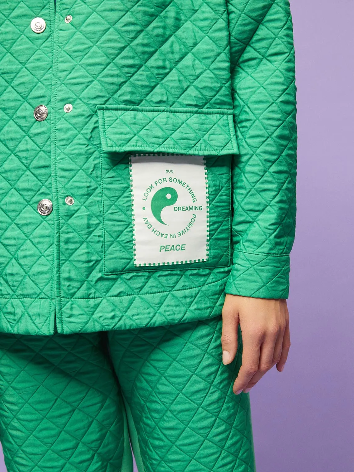 Nocturne Oversize Quilted Jacket Green