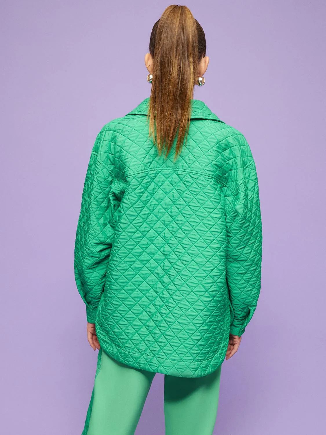 Nocturne Oversize Quilted Jacket Green