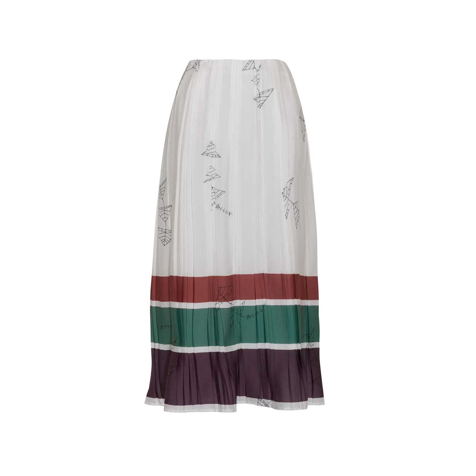 Off-White Printed Pleated Midi Skirt
