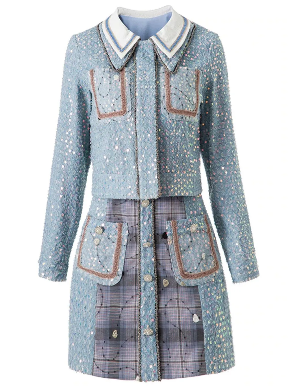 OLA Tweed Top & Skirt Set