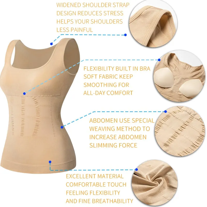 Padded Compression Slimming Camisole Tank Top