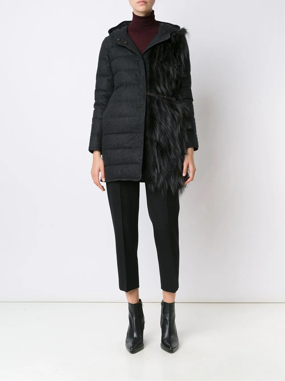 padded hooded coat