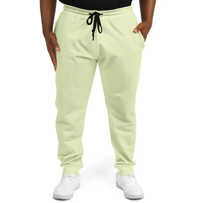 Pale Pastel Yellow Warm Green Joggers | Unisex | with PLUS sizes | Bright Pale Pastel Yellow Warm Green | C8M0Y30K0