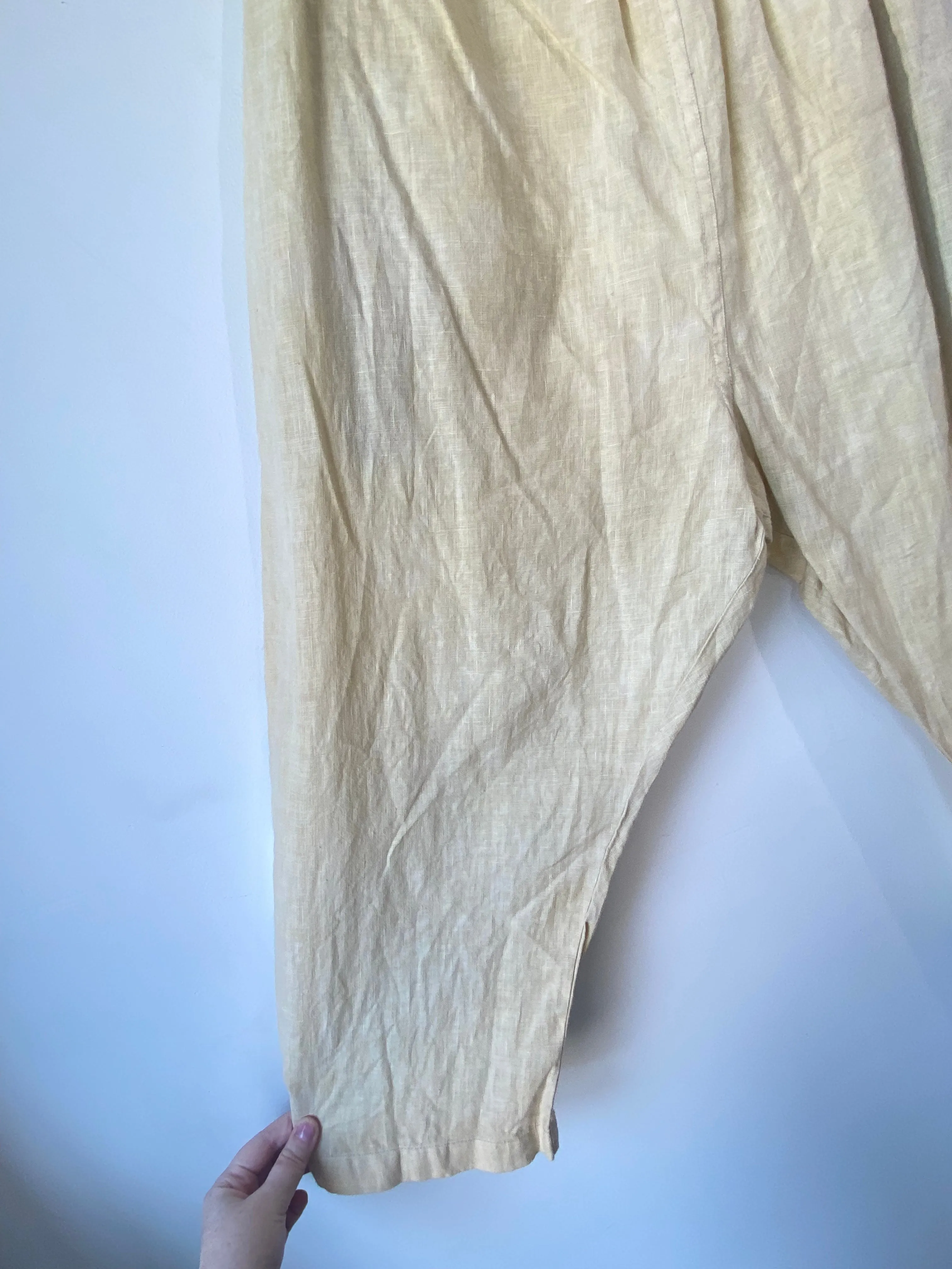 Pale Yellow Linen Pants
