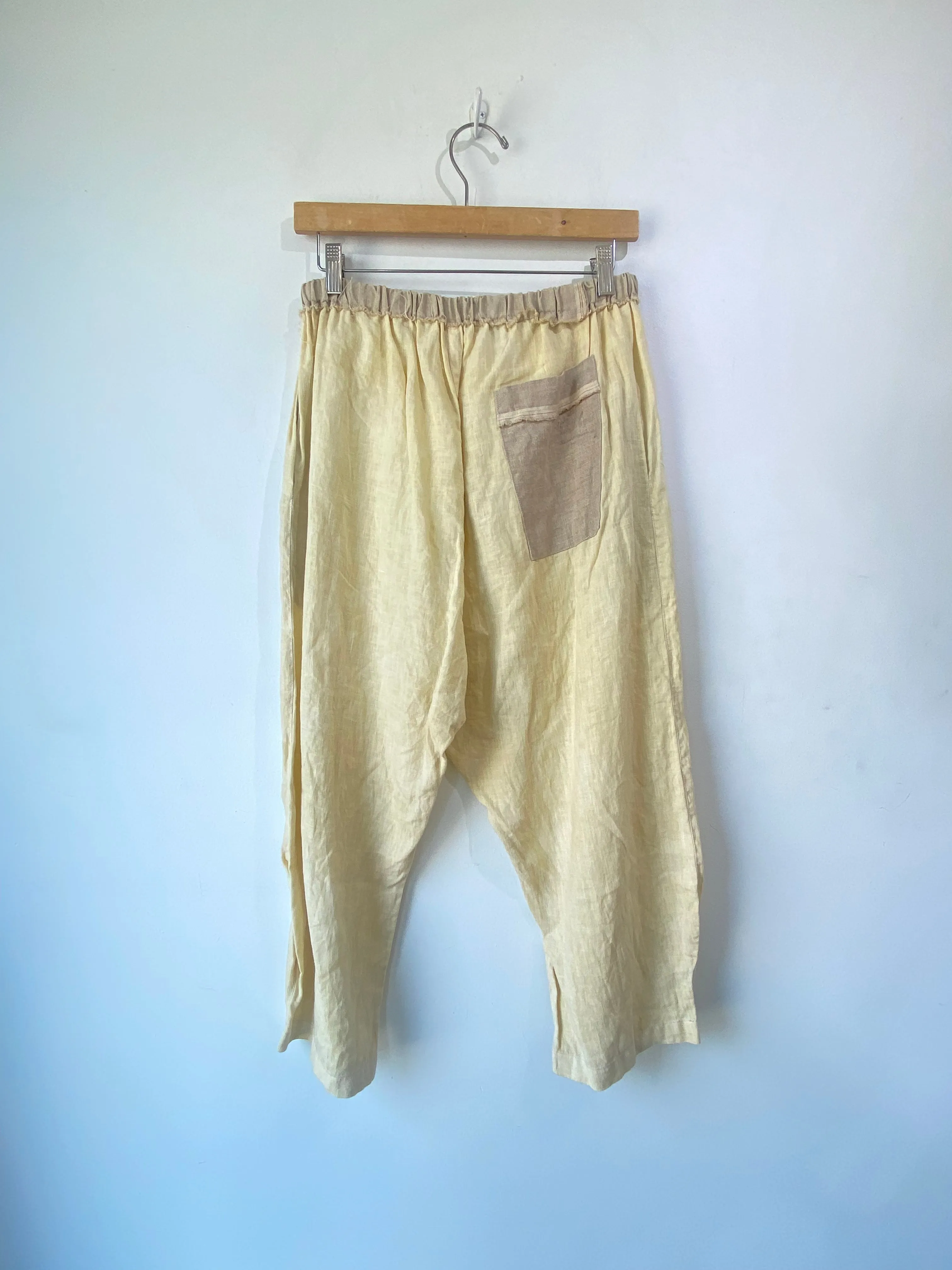 Pale Yellow Linen Pants