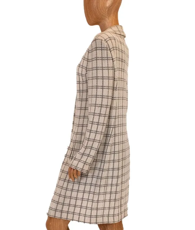 Plaid Collared Peacoat