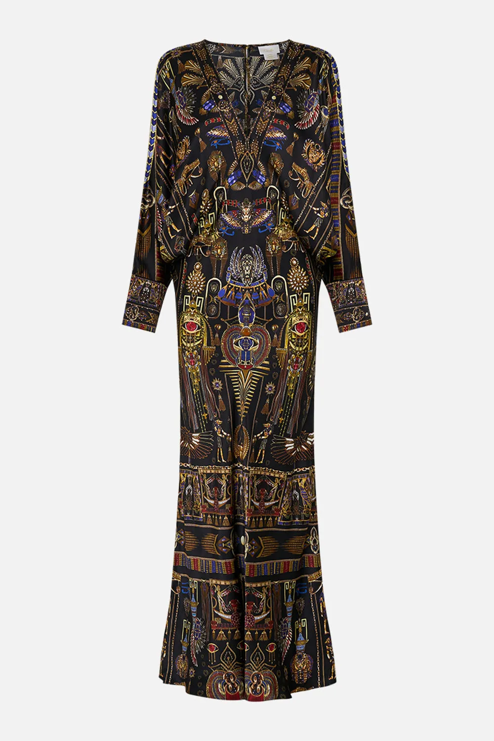PLUNGE NECK DRAPED SHOULDER DRESS CARTOUCHE KINGDOM