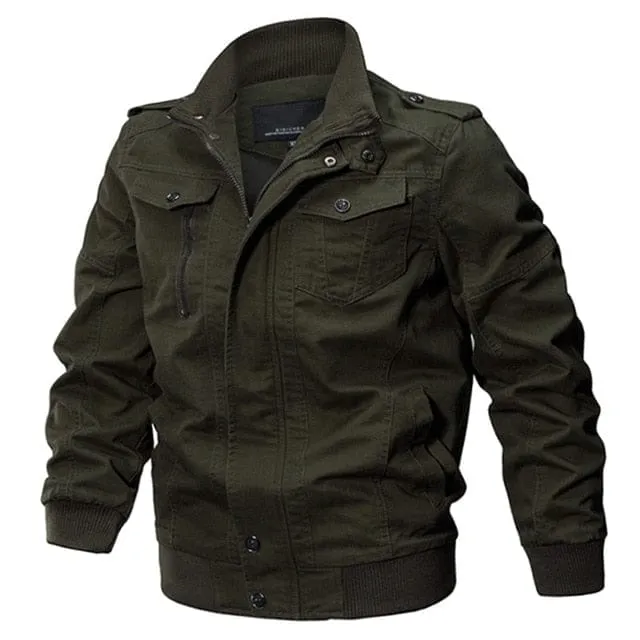 Plus Size Military Jacket Men Spring & Fall Cotton Jacket Male 6XL