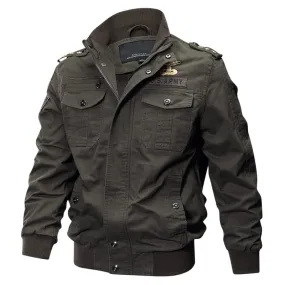 Plus Size Military Jacket Men Spring & Fall Cotton Jacket Male 6XL