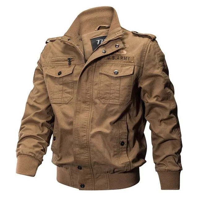 Plus Size Military Jacket Men Spring & Fall Cotton Jacket Male 6XL