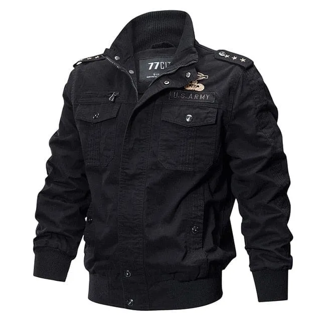 Plus Size Military Jacket Men Spring & Fall Cotton Jacket Male 6XL