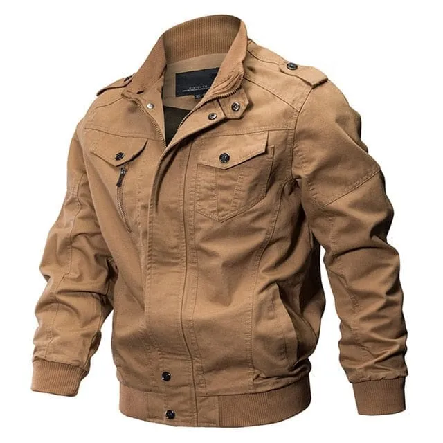 Plus Size Military Jacket Men Spring & Fall Cotton Jacket Male 6XL