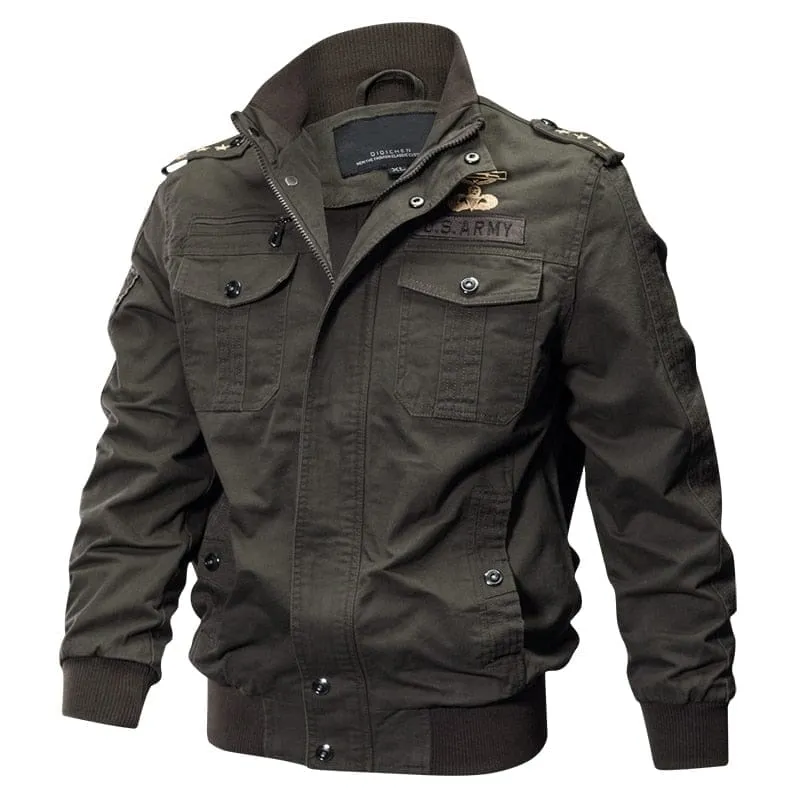 Plus Size Military Jacket Men Spring & Fall Cotton Jacket Male 6XL