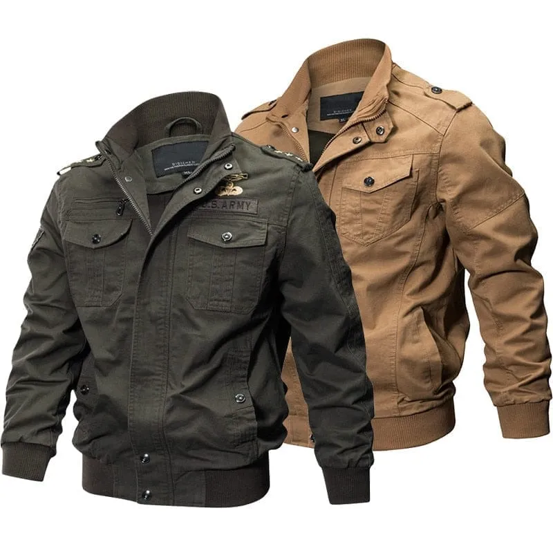 Plus Size Military Jacket Men Spring & Fall Cotton Jacket Male 6XL