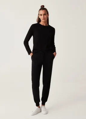 Plush joggers with drawstring
