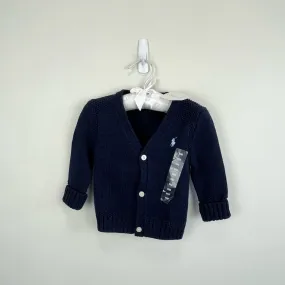 Ralph Lauren Navy Blue Cardigan Sweater 9 Months NWT