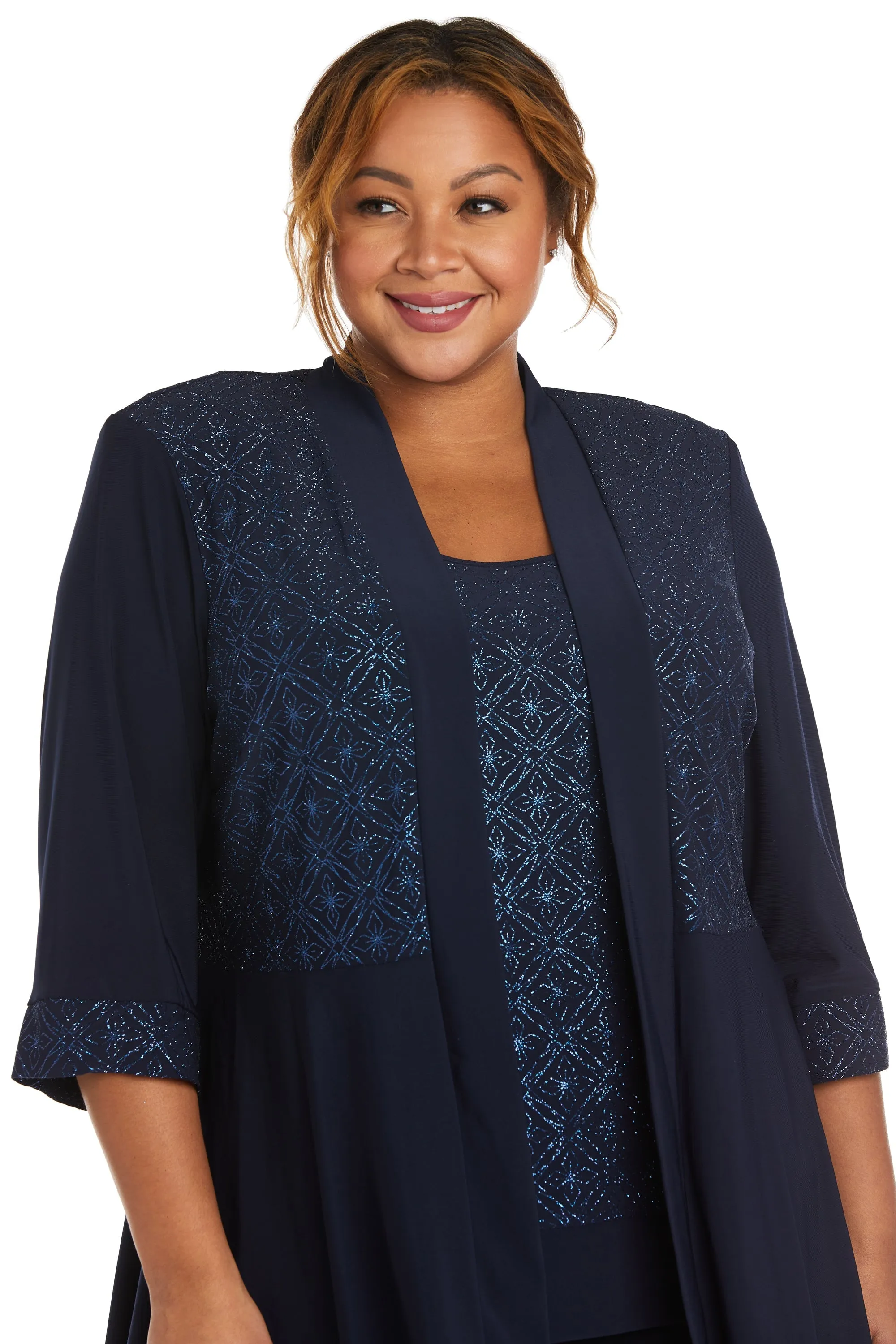 R&M Richards Women's Plus size Two-Piece Pant Suit