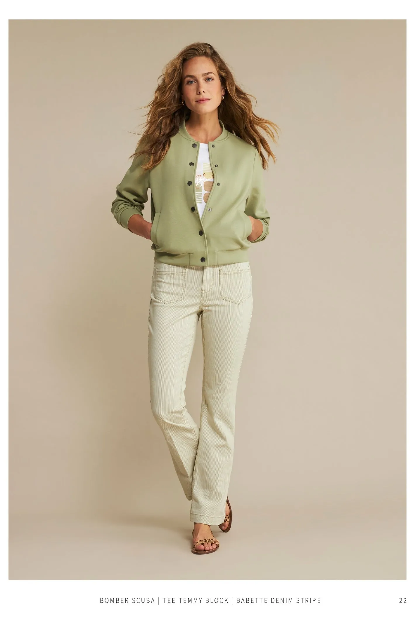 Red Button SRB4529 Bomber Jacket Scuba in Summer Sage