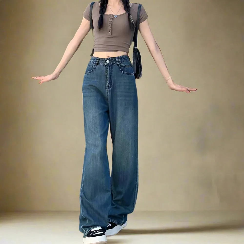 Retro Loose Straight Wide Leg Pants