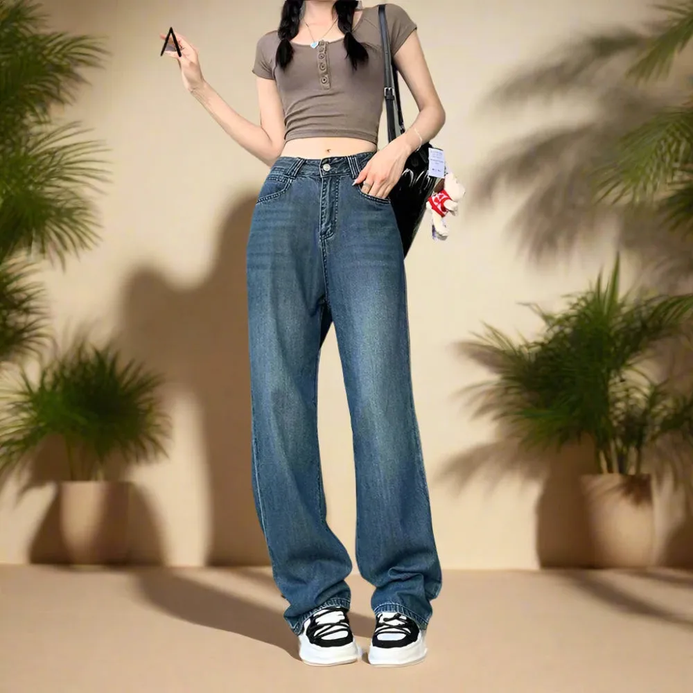 Retro Loose Straight Wide Leg Pants