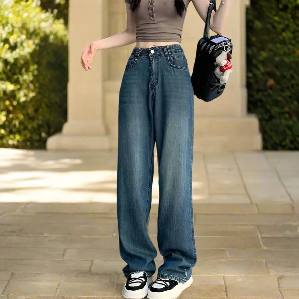 Retro Loose Straight Wide Leg Pants