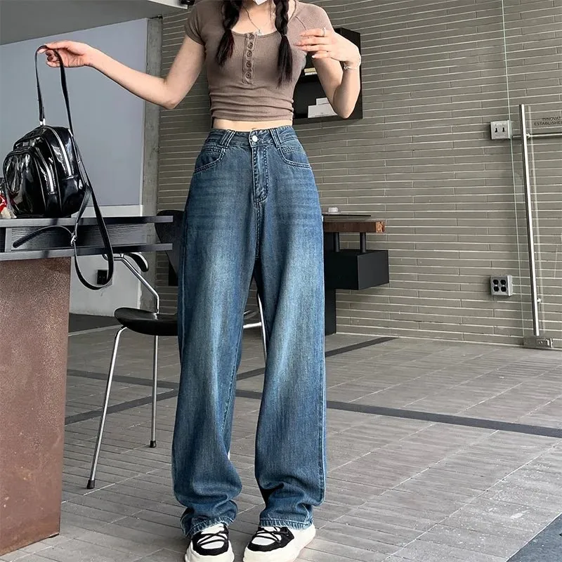 Retro Loose Straight Wide Leg Pants