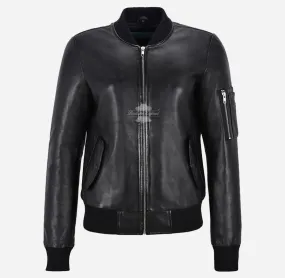 RIVERBROOK Ladies Leather Bomber Jacket Casual Fashion Jacket