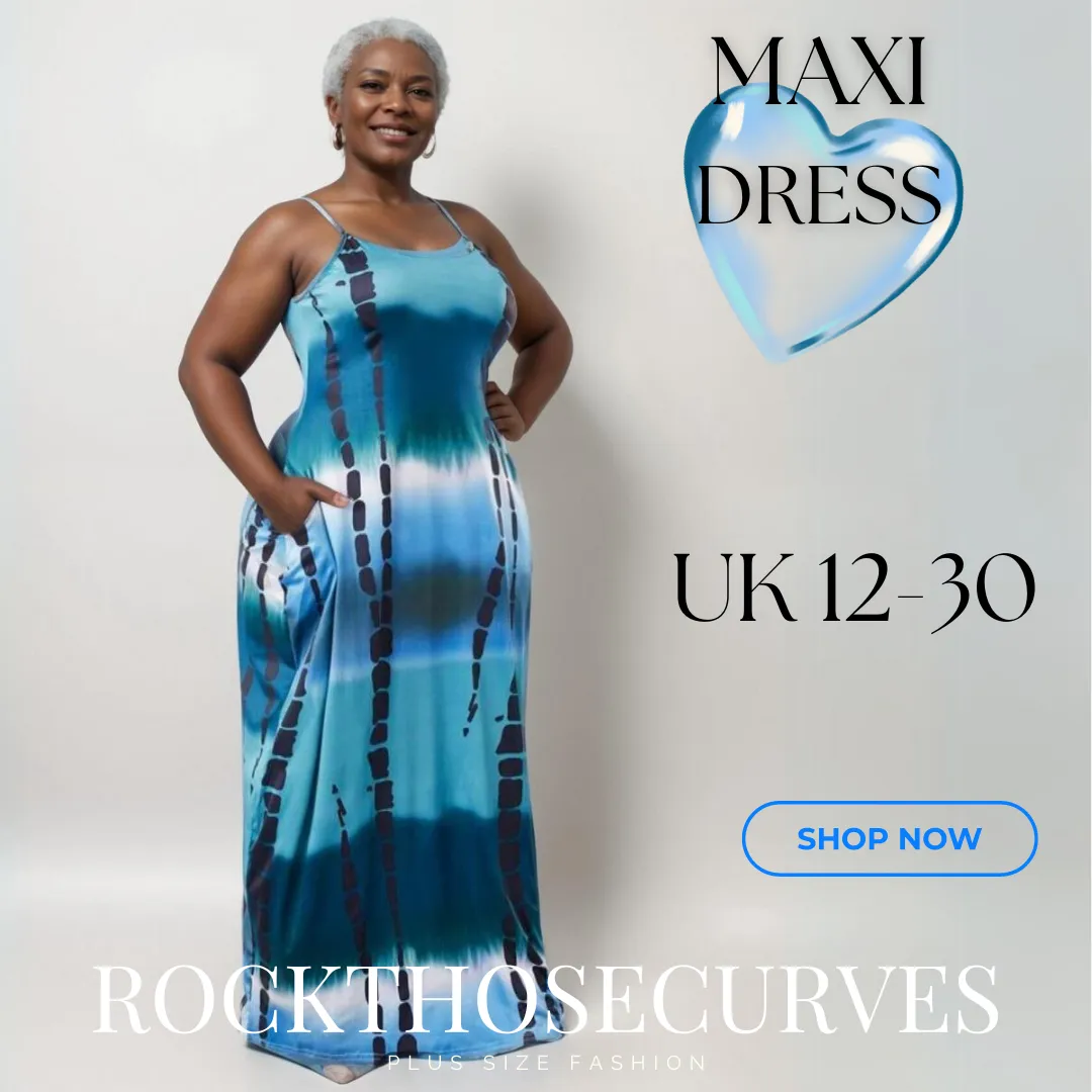 ROCKTHOSECURVES STRAPPY TIE DYE POCKET SIDE STRETCHY MAXI DRESS