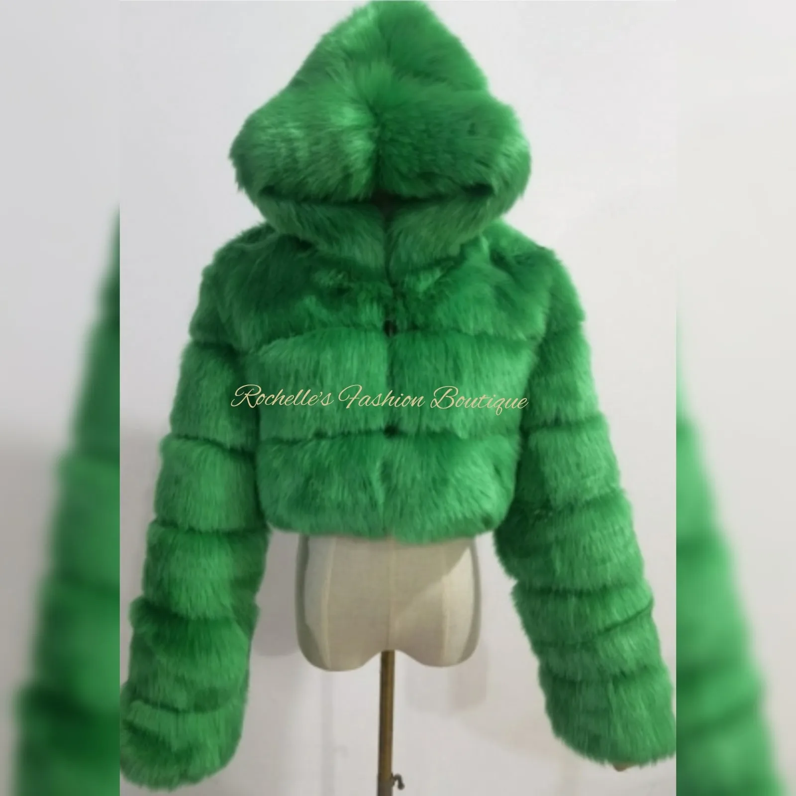 Royal Blue Fur Crop Coat