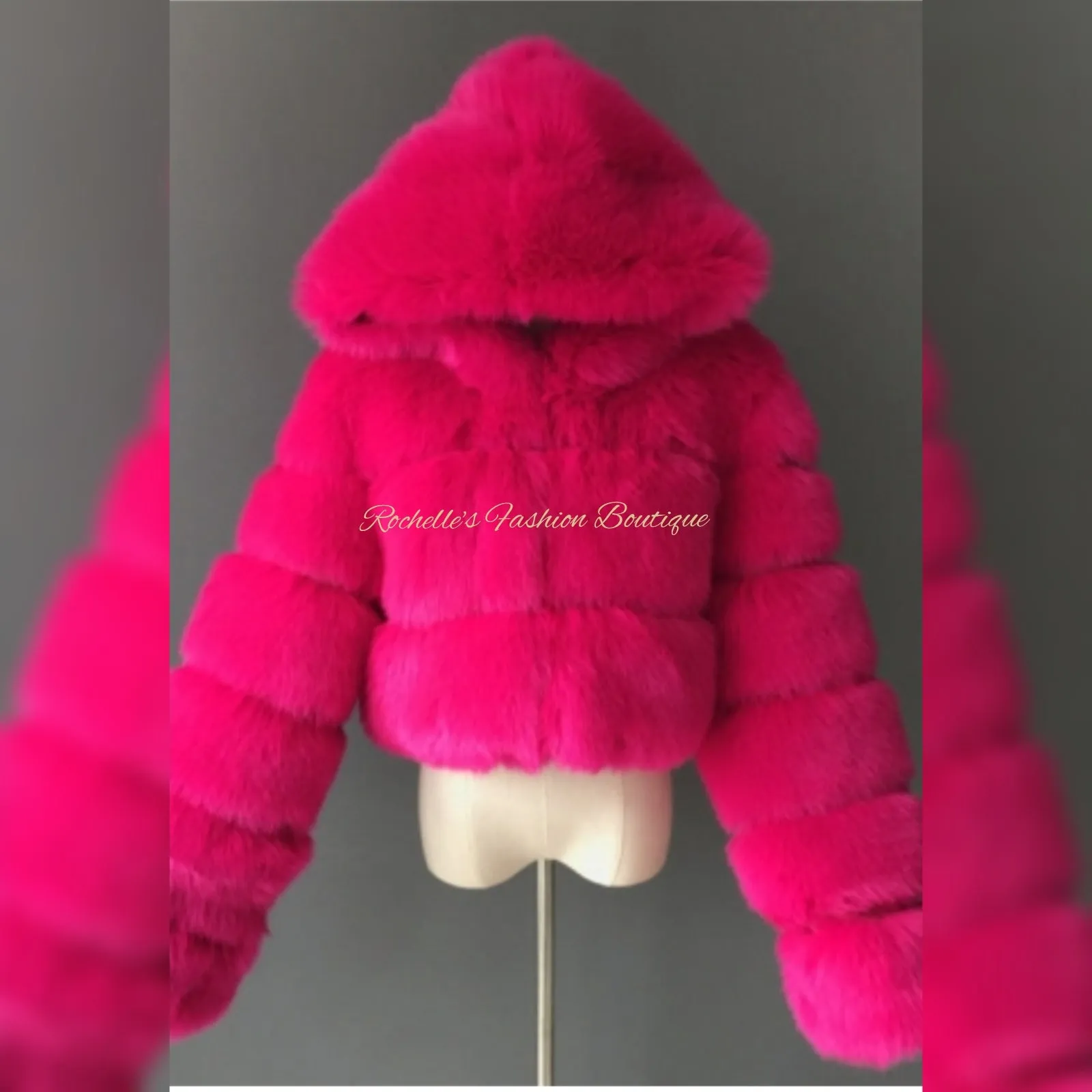 Royal Blue Fur Crop Coat