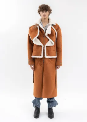 RUSH SNAP PANEL SHEARLING COAT