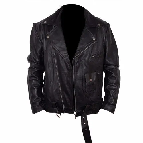 RW Authentic Cowhide Terminator 2 T2 Black Biker Leather Jacket