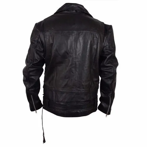 RW Authentic Cowhide Terminator 2 T2 Black Biker Leather Jacket