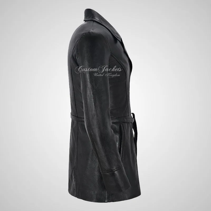 SARINA Ladies Leather Trench Coat Style Leather Jacket