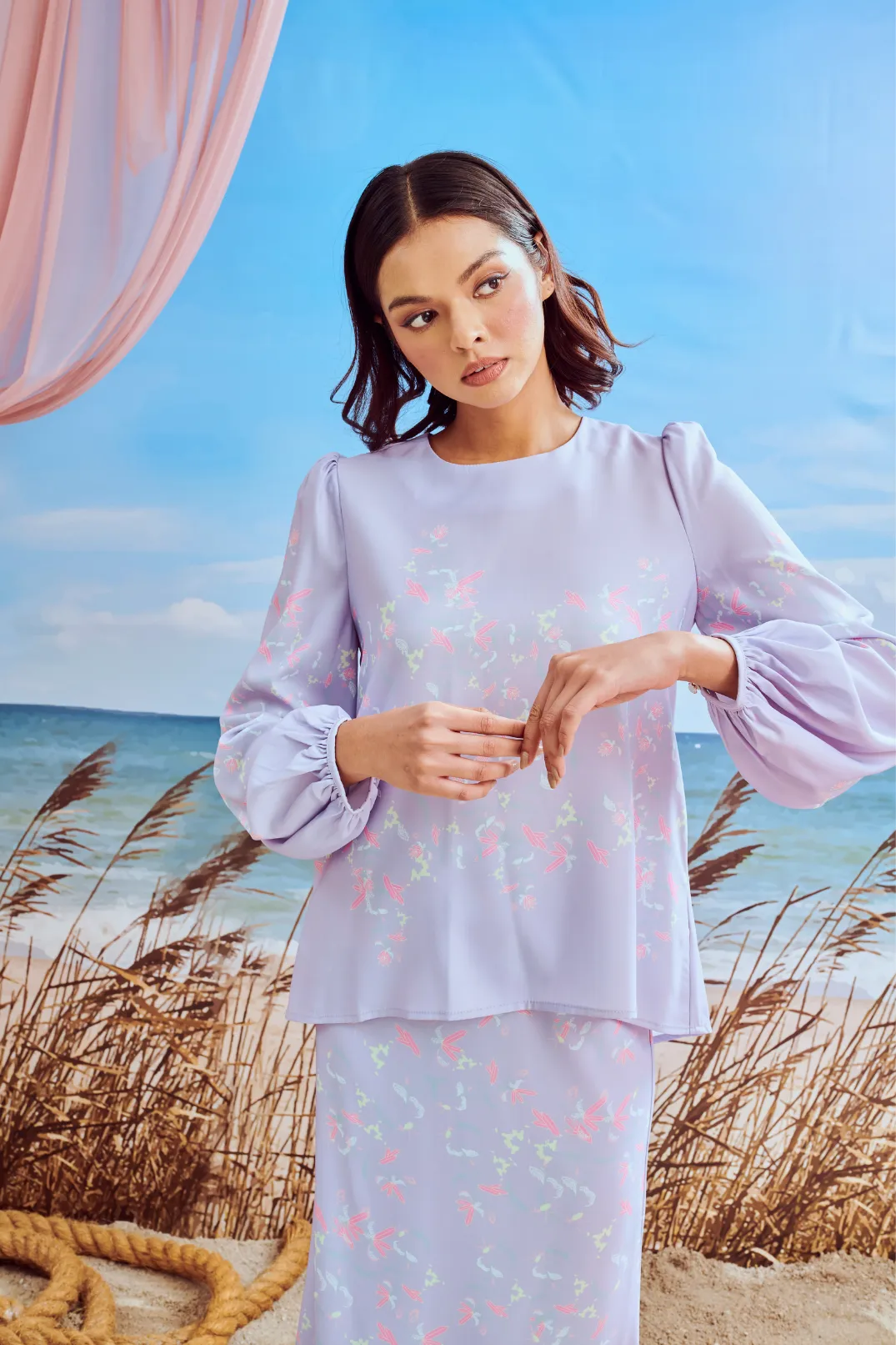 Serina Lilac Bell Sleeves Kurung