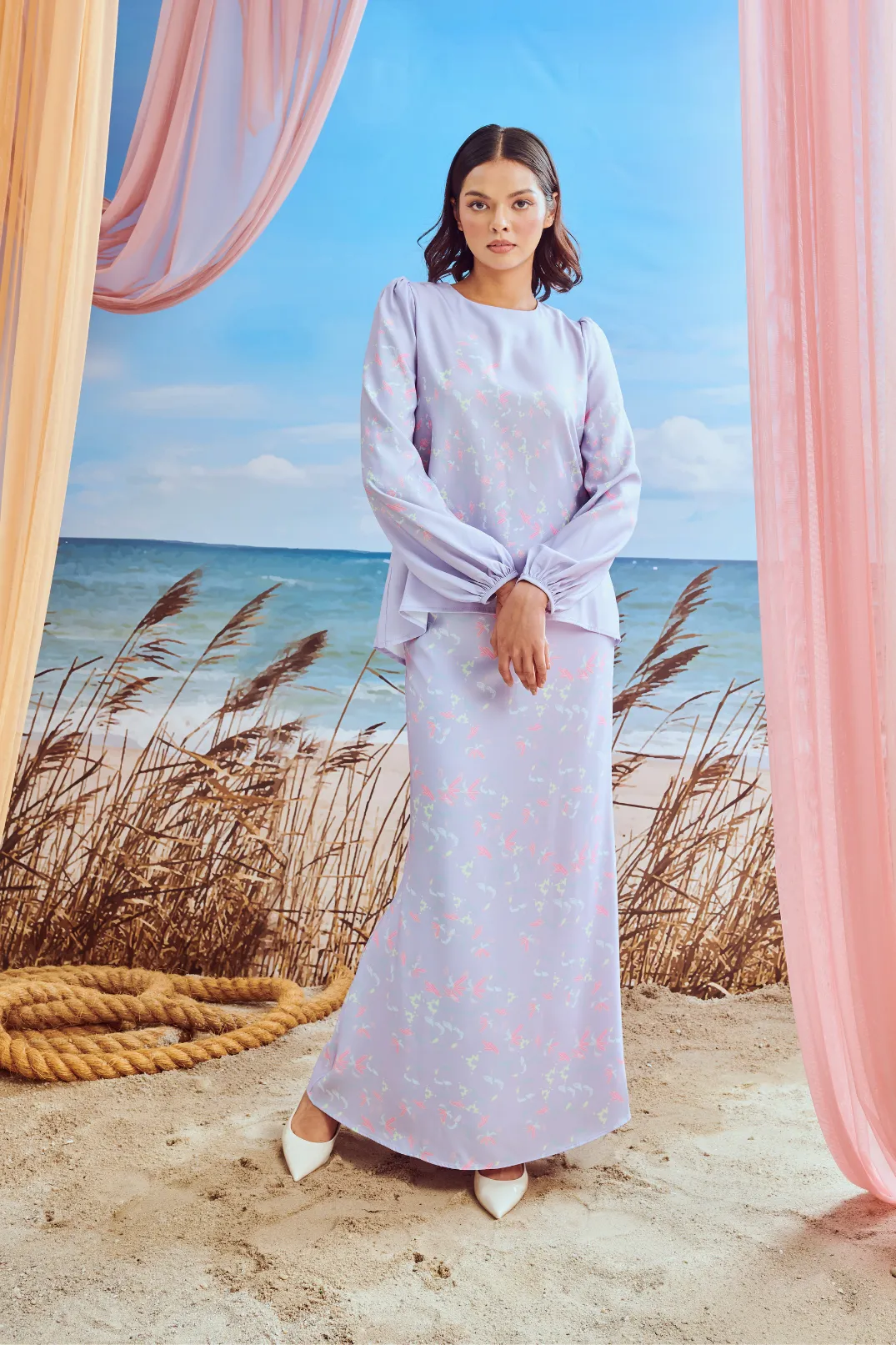 Serina Lilac Bell Sleeves Kurung