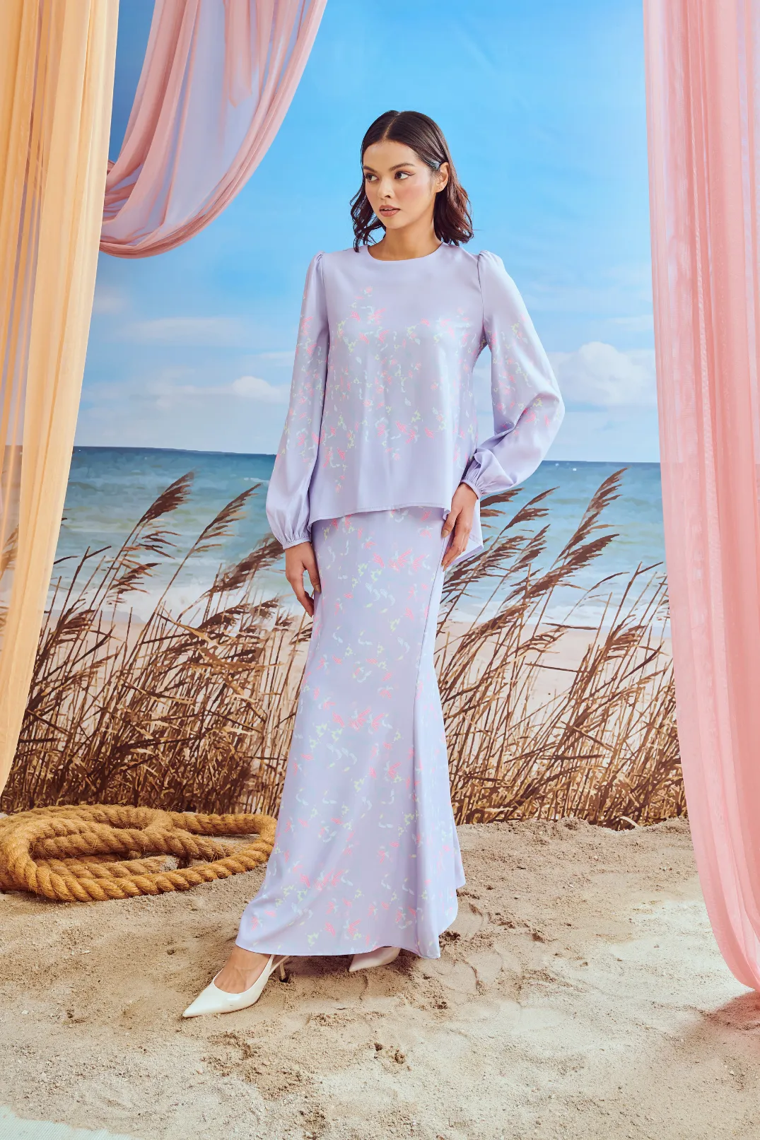 Serina Lilac Bell Sleeves Kurung