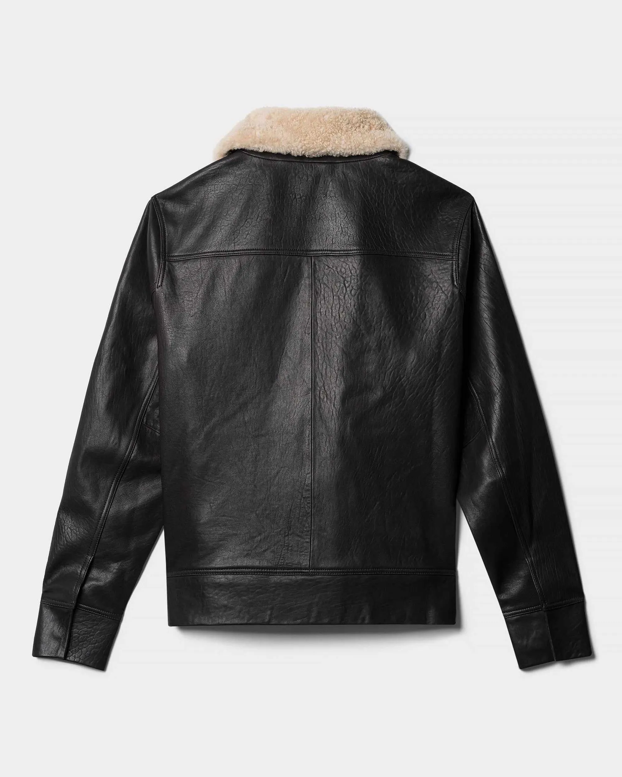 Shearling Collar Trucker Jacket | Responsible Leather