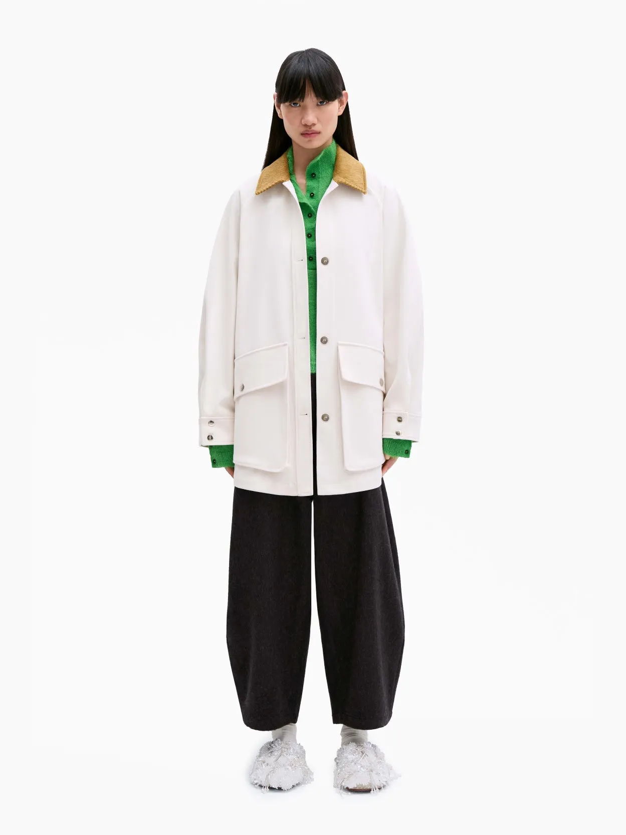 Short Trench Coat Ecru