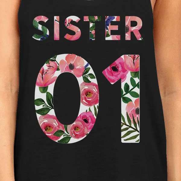 Sister 01 BFF Matching Black Tank Tops