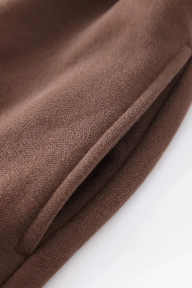 Solid Color Knit Cargo Pockets Sweat Joggers
