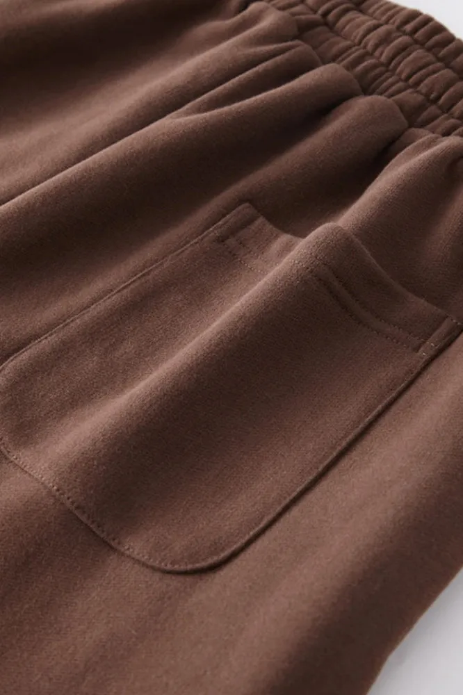 Solid Color Knit Cargo Pockets Sweat Joggers