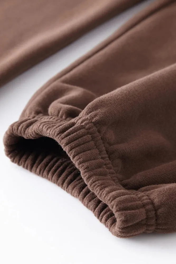 Solid Color Knit Cargo Pockets Sweat Joggers