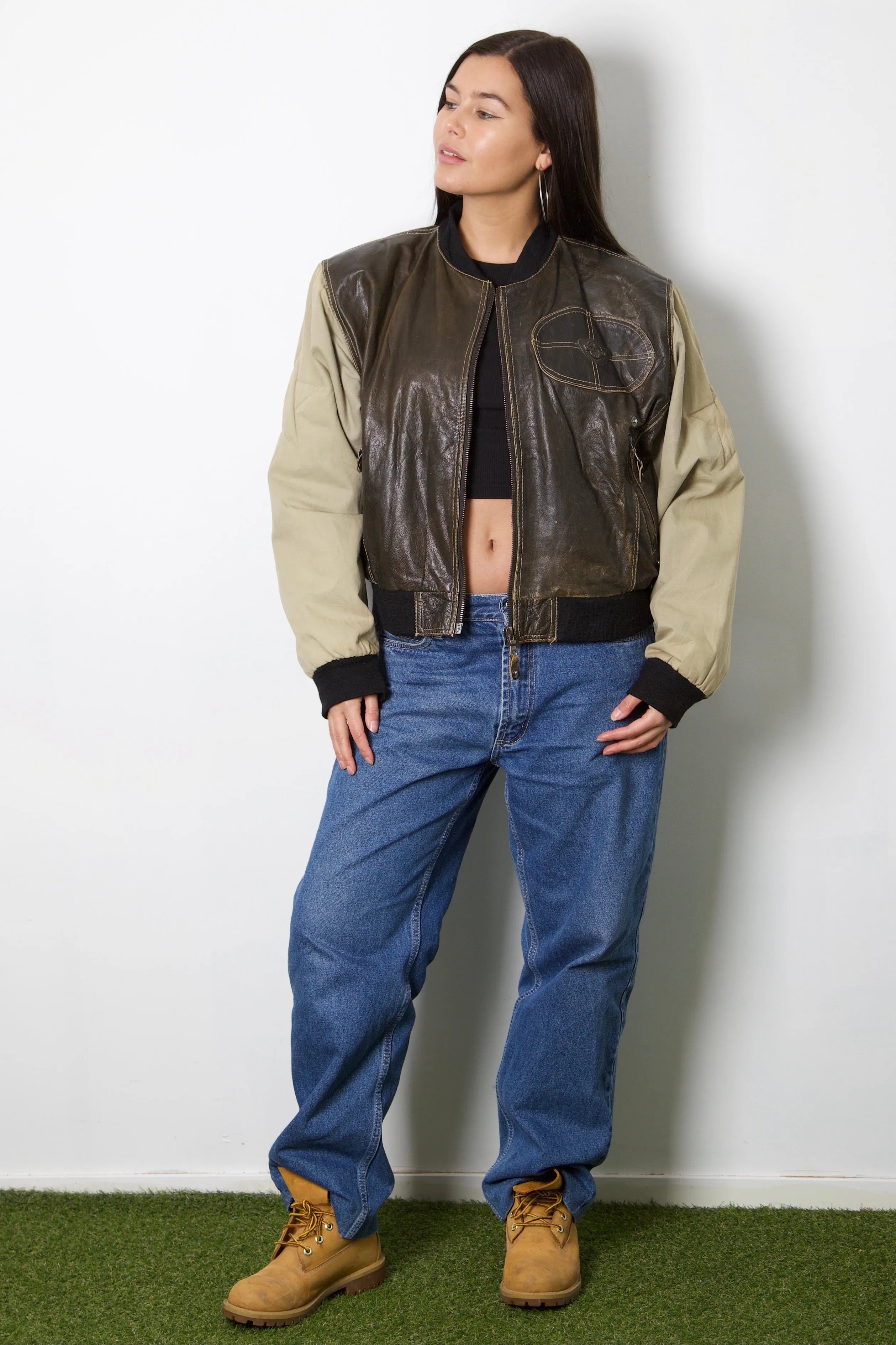 Stairways USA Leather Bomber Jacket S
