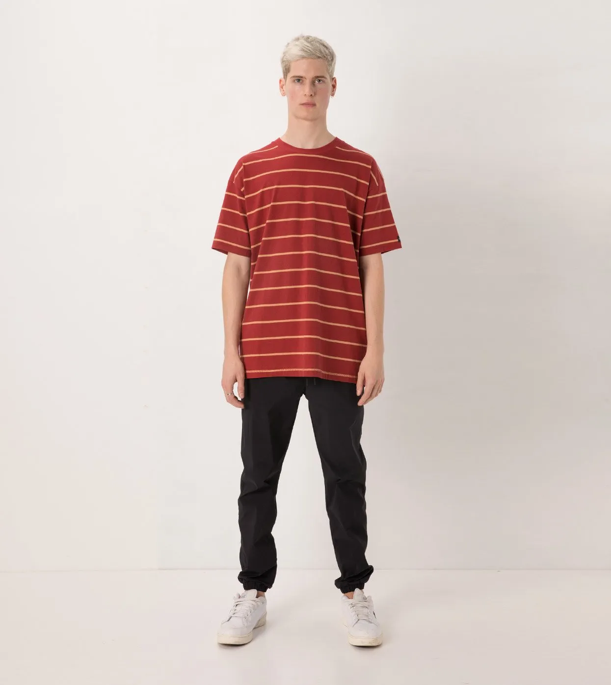 Stripe Box Tee Dk Cherry/Biscuit