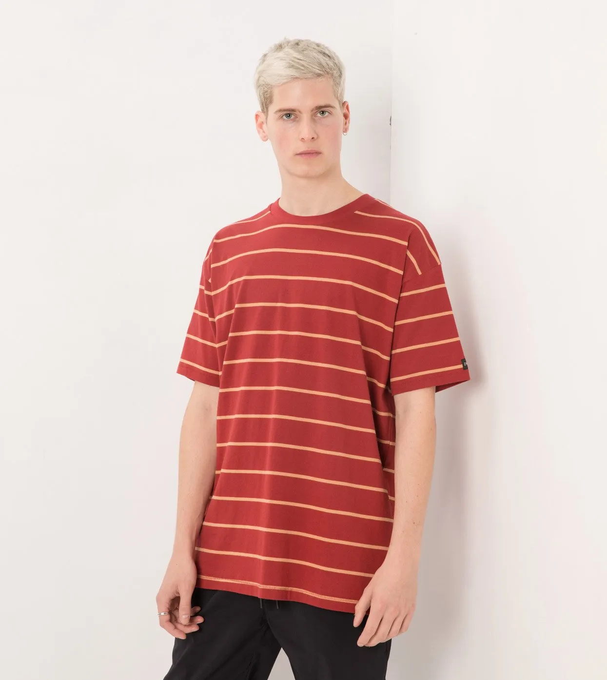 Stripe Box Tee Dk Cherry/Biscuit