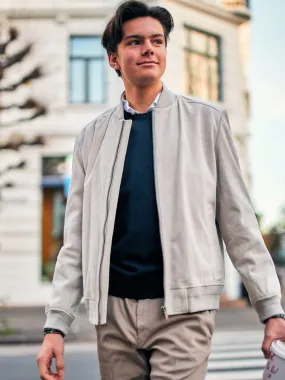 SUEDE BOMBER JACKET Beige