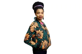 Sunflower Ankara Women's Bomber Jacket