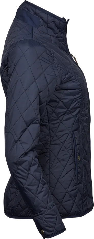 Tee Jays Richmond Ladies Quilted Jacket | Showerproof | Tailored Fit | Navy | S-3XL