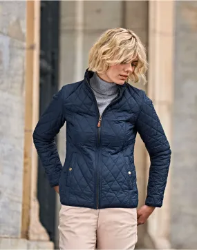 Tee Jays Richmond Ladies Quilted Jacket | Showerproof | Tailored Fit | Navy | S-3XL